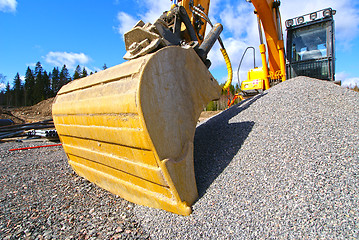 Image showing excavator against blue sky    