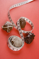 Image showing Some of chocolates and the measure