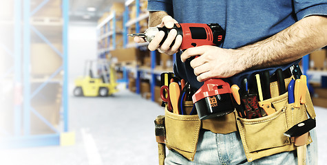 Image showing worker in warehouse