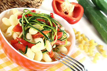 Image showing Pasta with vegetables