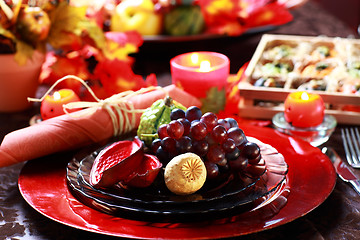 Image showing Place setting for Thanksgiving