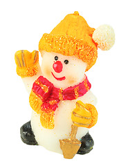 Image showing Souvenir Christmas candle as a snowman form