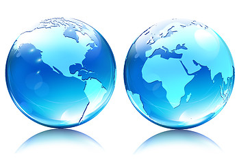 Image showing Glossy Earth Map Globes