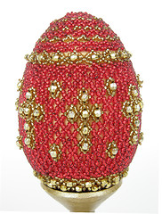 Image showing A decorative hand-made Easter egg 