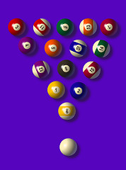 Image showing pool balls on blue