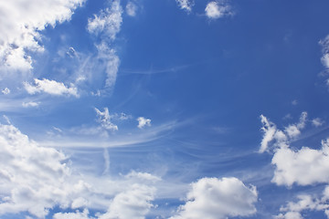 Image showing Clouds around blue sky