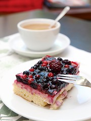 Image showing Berry Cake and Coffee