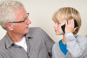 Image showing Learning to use a smartphone