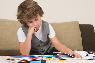 Image showing Tired of homework