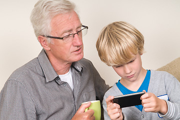 Image showing Learning to use a smartphone