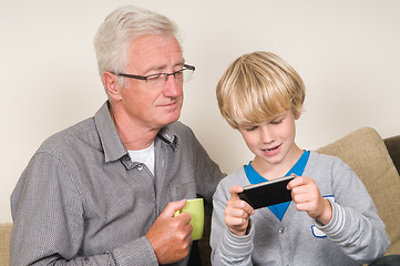 Image showing Learning to use a smartphone