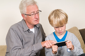 Image showing Learning to use a smartphone