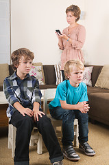 Image showing Children watching tv