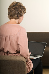 Image showing Woman working on a laptop