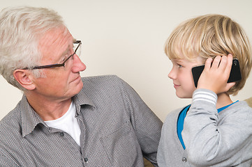 Image showing Learning to use a smartphone