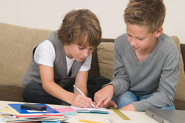 Image showing Doing homework