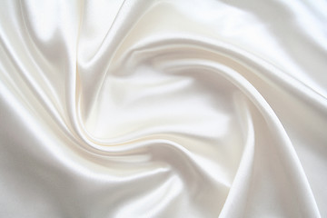 Image showing Smooth elegant white silk can use as background 