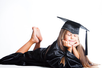 Image showing girl in black academic capand gown