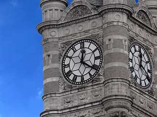 Image showing Star clock on a tower