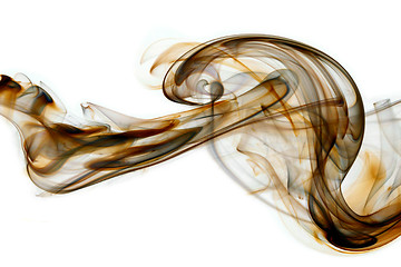 Image showing black-brown smoke in white background