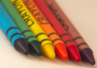 Image showing closeup of wax crayons