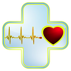 Image showing Heart and heartbeat symbol. EPS 8