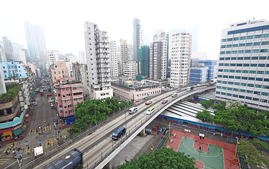 Image showing traffic in downtown, hongkong 