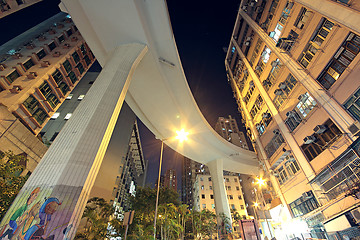 Image showing Higher traffic bridge in downtown