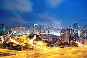 Image showing traffic in Hong Kong at night 