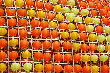 Image showing wall of of Chinese Lanterns 