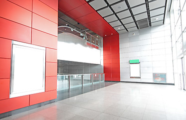 Image showing Large Billboard for advertisement use in a modern building 