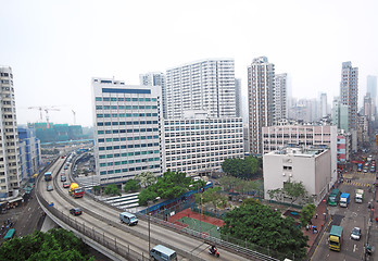 Image showing traffic in downtown, hongkong 