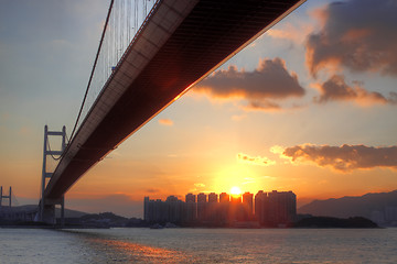 Image showing bridge at sunset moment