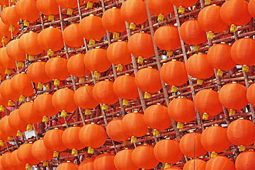 Image showing wall of of Chinese Lanterns 