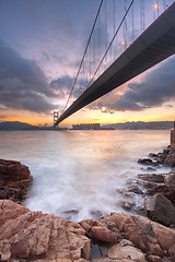 Image showing bridge at sunset moment