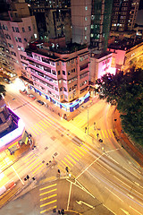 Image showing Hong Kong downtown at night 