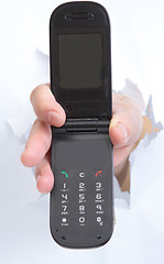 Image showing Mobile phone in the hand 