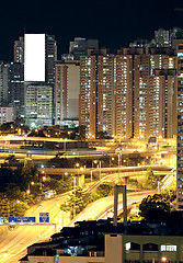 Image showing Hong Kong downtown at night 