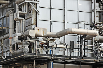 Image showing Industrial building, Steel pipelines