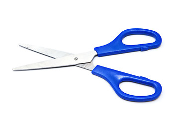 Image showing blue scissors isolated on white background