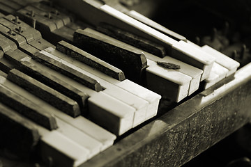 Image showing broken piano key