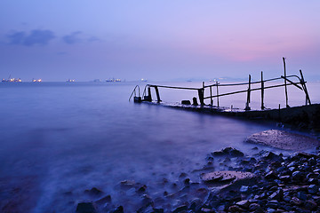 Image showing sunset pier