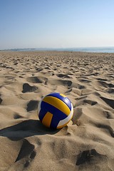 Image showing Volleyball in sand