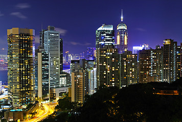 Image showing Hong Kong downtown at night