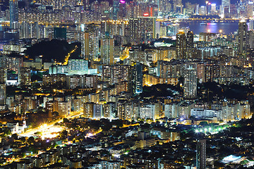 Image showing city at night, Hong Kong