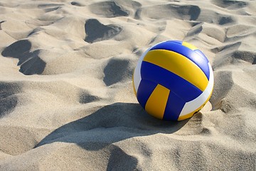 Image showing Volleyball in sand