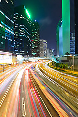 Image showing traffic in city at night