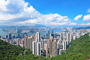 Image showing Skyline of Hong Kong City from the Peak