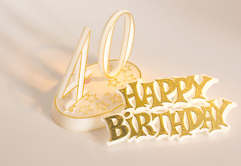 Image showing 40th birthday in gold
