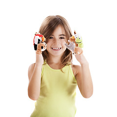 Image showing Playing with finger puppets